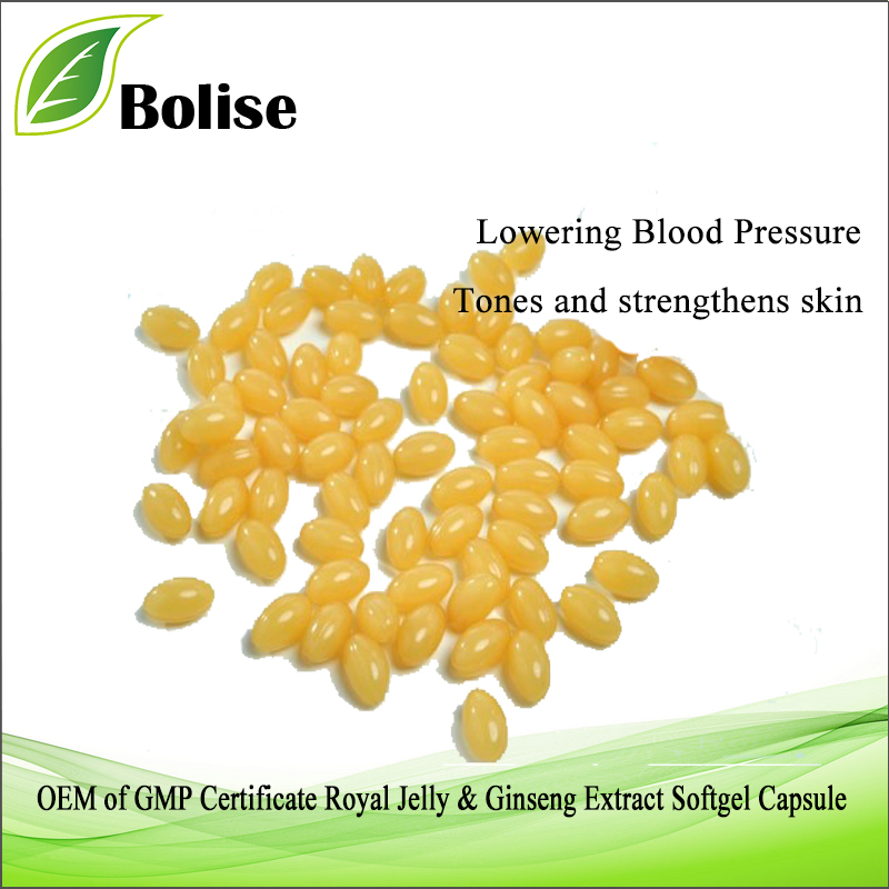 OEM لشهادة GMP Royal Jelly & Ginseng Extract Softgel Capsule