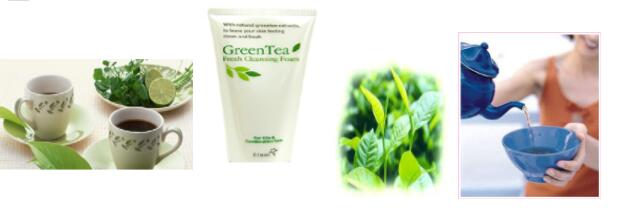 Produtos de extrato de chá verde mostram